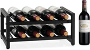 Portabottiglie per Vino in Metallo, Scaffale per Vino 8 Bottiglie con Piedini Regolabili e Superficie Antiruggine, per Cucina, Sala da Pranzo, Cantina, 42,5 x 24,5 x 20,5 cm