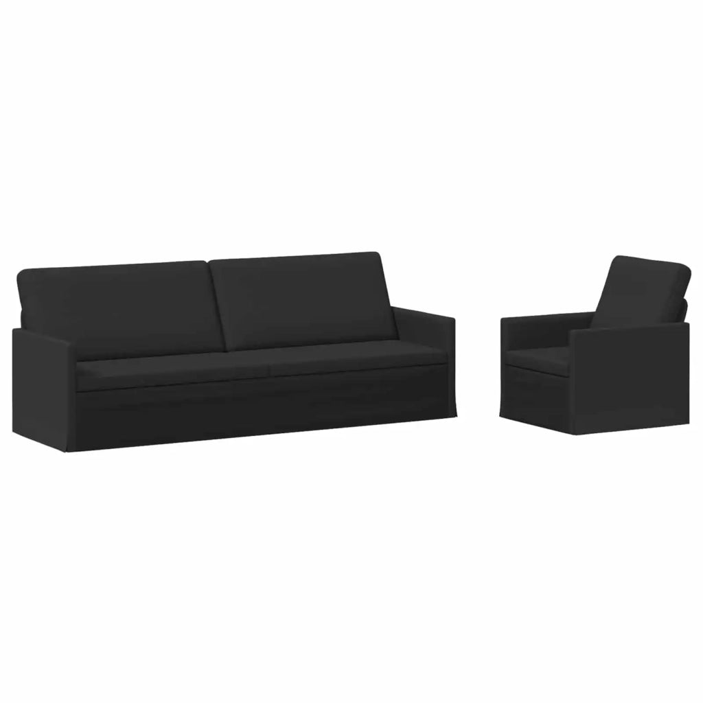 Set di divani 2 pcs Nero Tessuto 3433178
