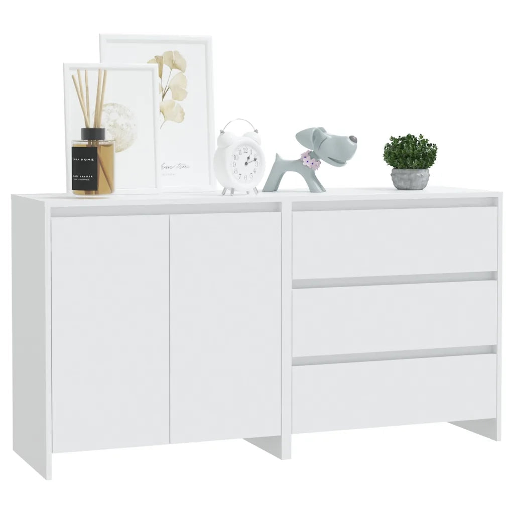Credenze 2 pz | Madia | Buffet da pranzo | Armadio da pranzo Bianche in Legno Multistrato