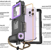 Case per smartphone ShellBox 2a generazione per iPhone e Galaxy - protezione universale per immersioni fino a 15m - protezione corpo completo in nero e viola.