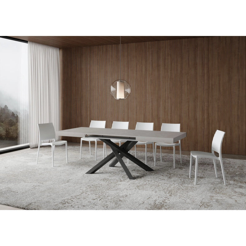 Tavolo allungabile 140/400x90 cm Volantis telaio Antracite - Cashmere