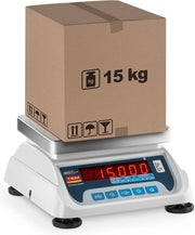 Ponderosimeter calibrato - 6 kg / 2 g - 15 kg / 5 g - 17 x 22 cm - LED - TEM