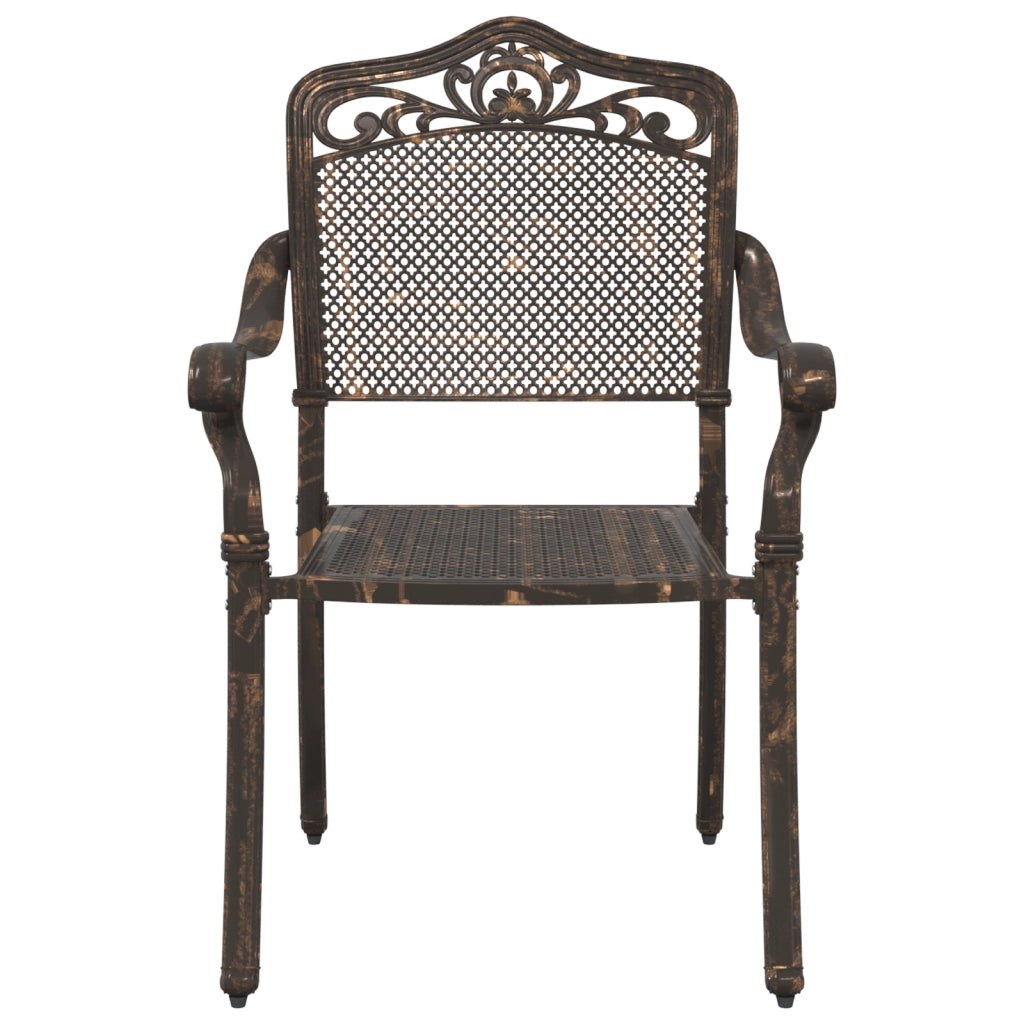 Set da pranzo da giardino in alluminio pressofuso bronzo, 5 pezzi