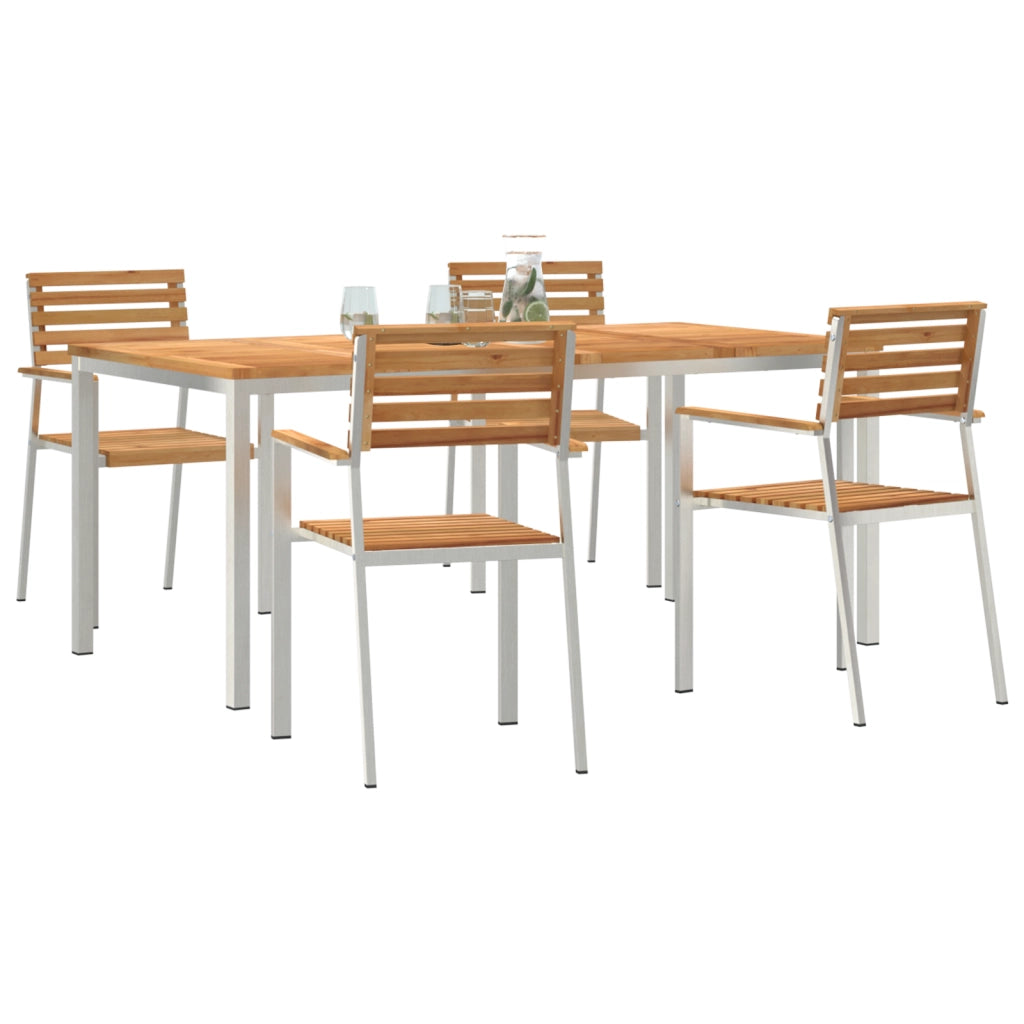 Set pranzo giardino  5 pezzi in legno massello di teak