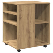 Mobile contenitore da ufficio su ruote 60 x 53 x 72 cm design moderno con rotelle legno di rovere ingegnerizzato realizzato artigianalmente 02_0050904