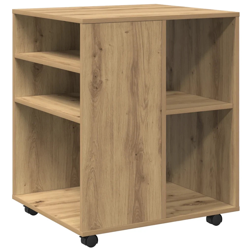 Mobile contenitore da ufficio su ruote 60 x 53 x 72 cm design moderno con rotelle legno di rovere ingegnerizzato realizzato artigianalmente 02_0050904