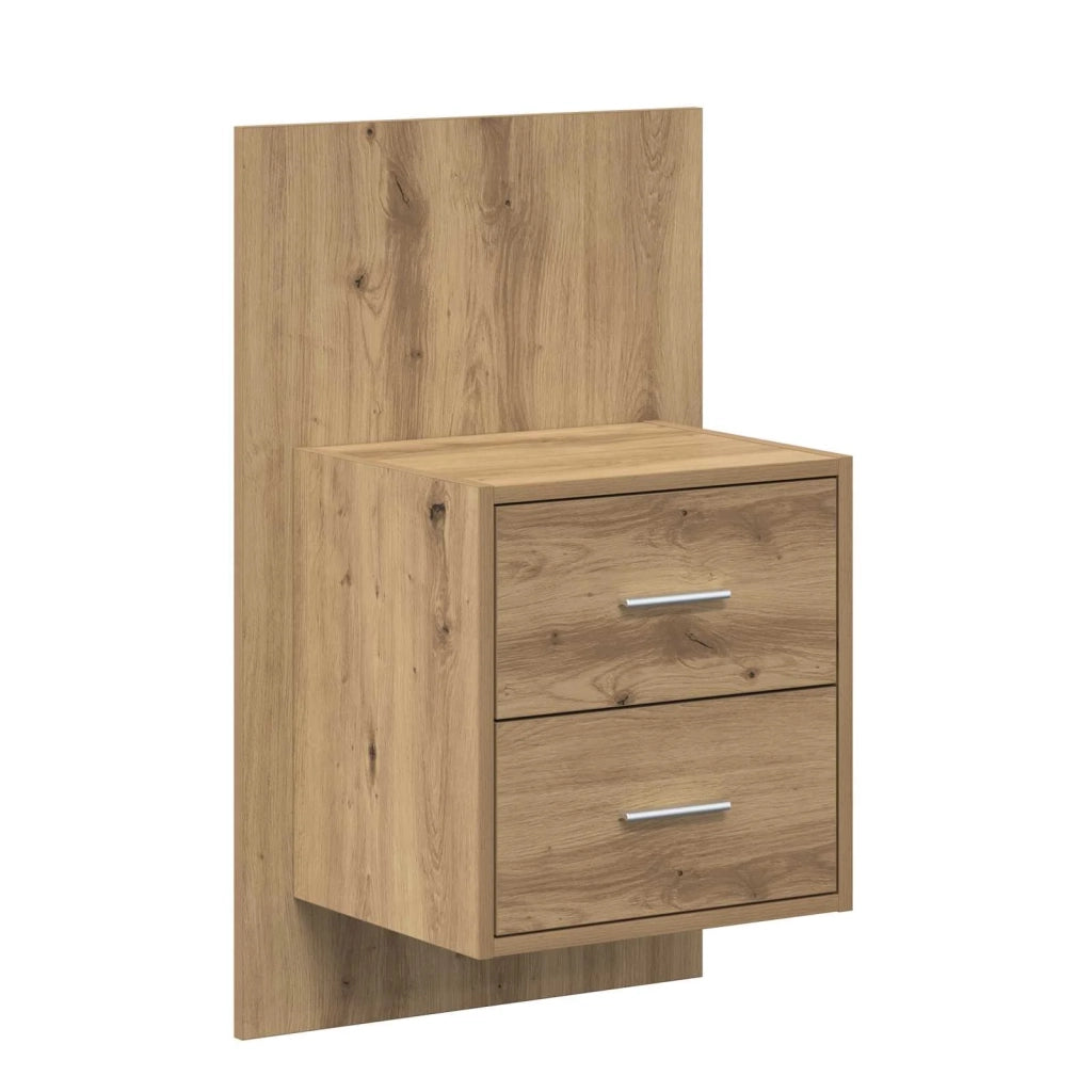 Testata con Comodino 3 pcs Rovere artigianale Legno multistrato