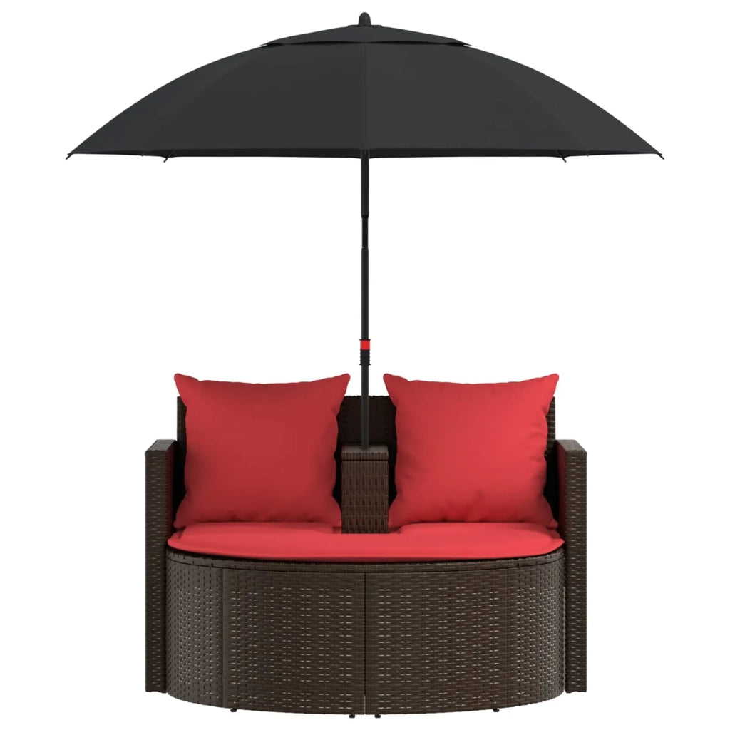 Divano da giardino Marrone e Rosso 168 x 168 x 180 cm 42025902