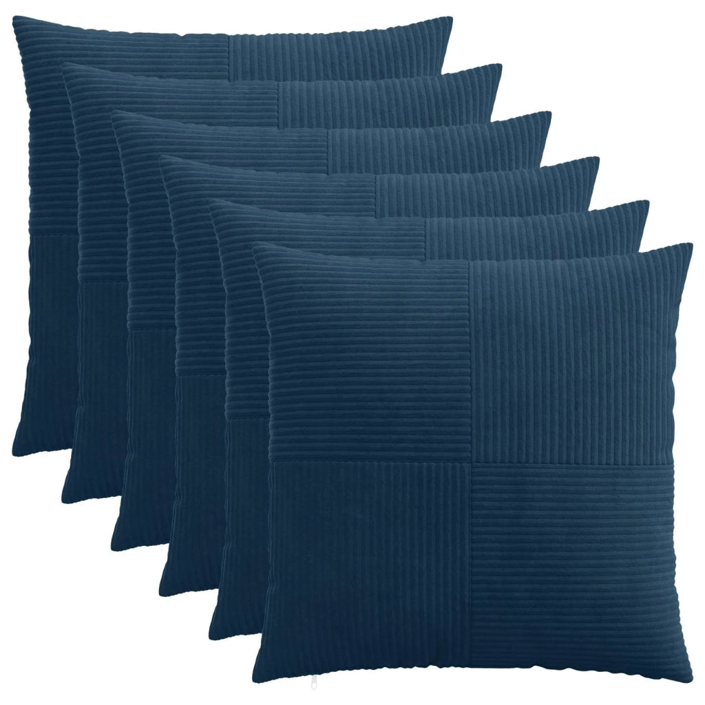 Federa 6 pcs ALMELO Blu navy 60 x 60 cm corduroy 915414