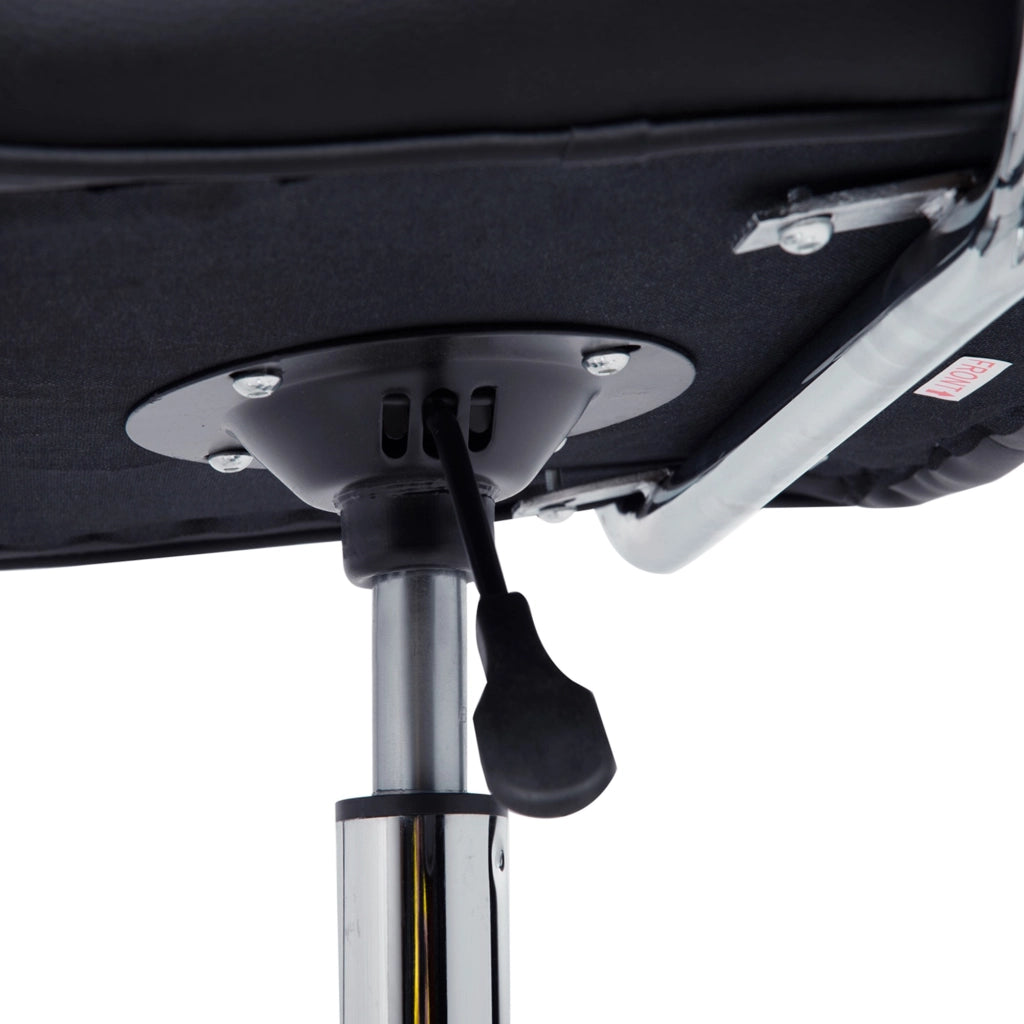 EasyComfort Sedia da Ufficio Ergonomica in pelle PU Nero, Sedia da Studio con 5 Ruote Girevoli, Imbottitura e Altezza Regolabile, 52.5x54x84-99cm