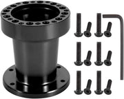 Adattatore di sterzo universale per auto - Regolatore di distanza - Nero - Alluminio - Accessori di sterzo - Adatto a qualsiasi auto - 3 pollici