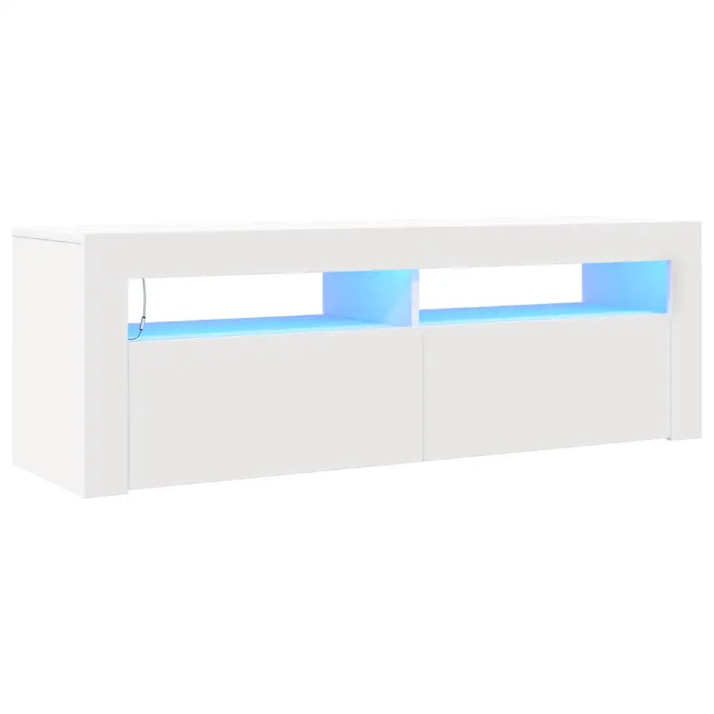 Mobile Porta TV con Luci LED-Credenza TV Bianco 120x35x40 cm 814550