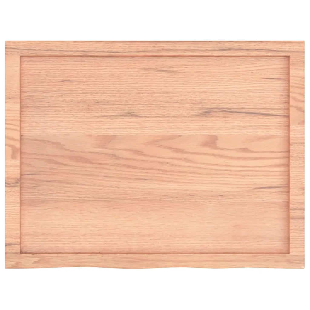 Piano Tavolo Marrone 80x60x(2-6) cm Massello Rovere Trattato 3156361