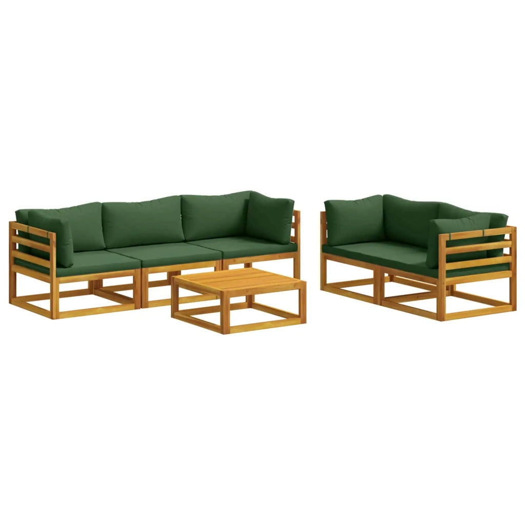 Set di divani 6 pz Naturale Legno di Acacia Massello 3417255