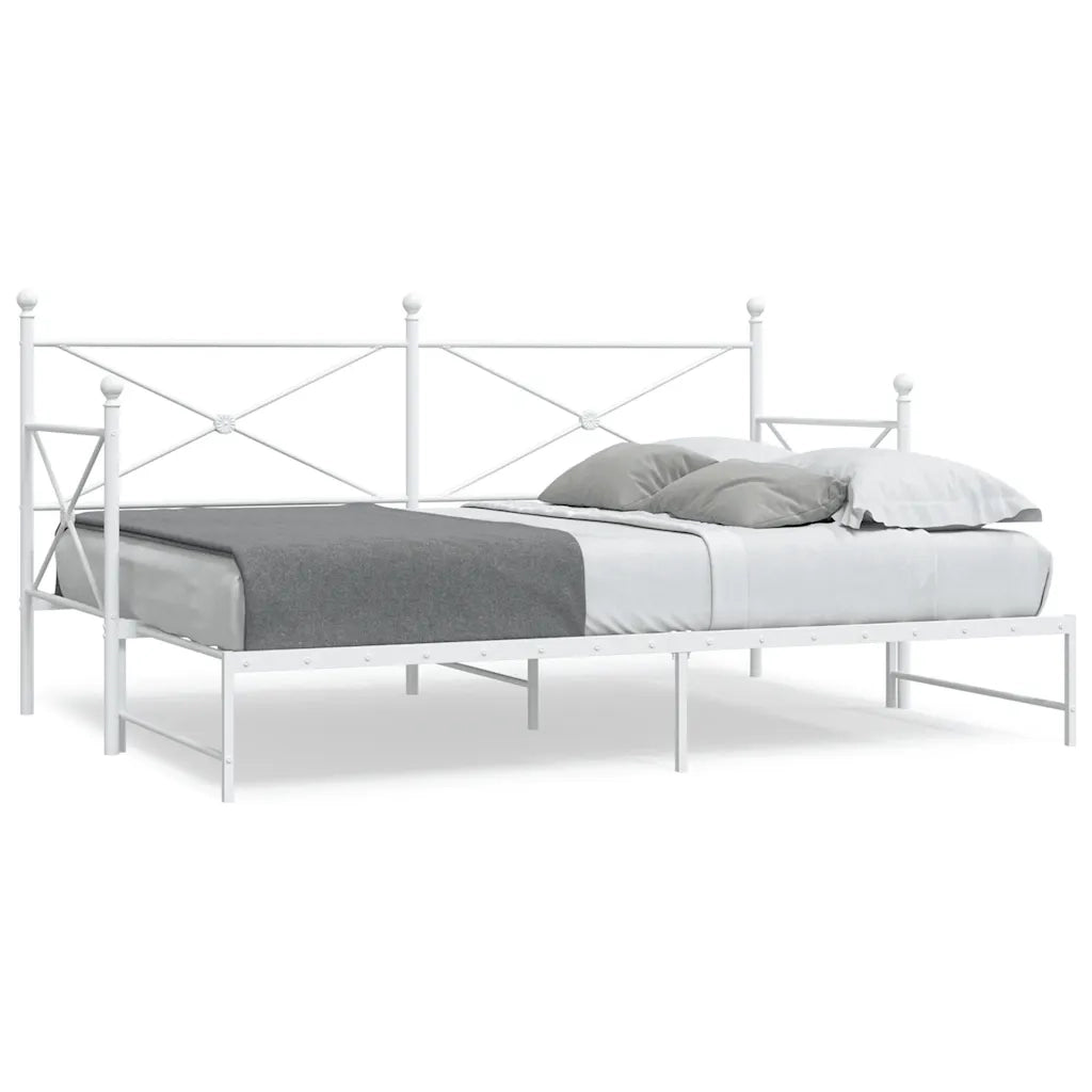 Divano Letto Estraibile senza Materasso Bianco 80x200cm Acciaio 4104687