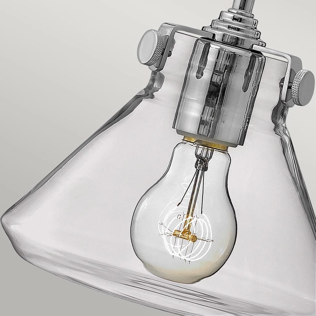 Applique retro Congress cromata vetro 1 luce E27 Hinkley