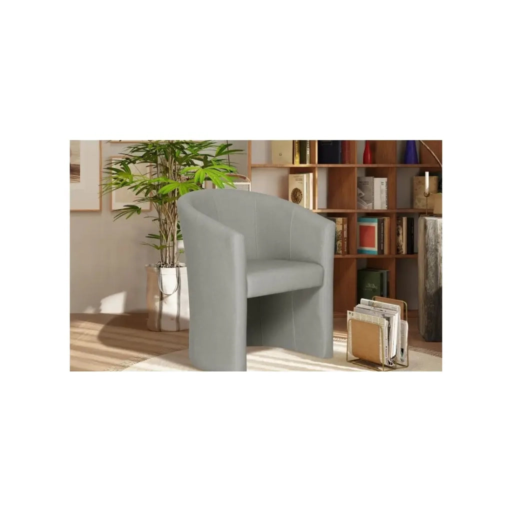 Poltrona da salotto KYOTO – Confortevole – Grigio chiaro – Stile vintage