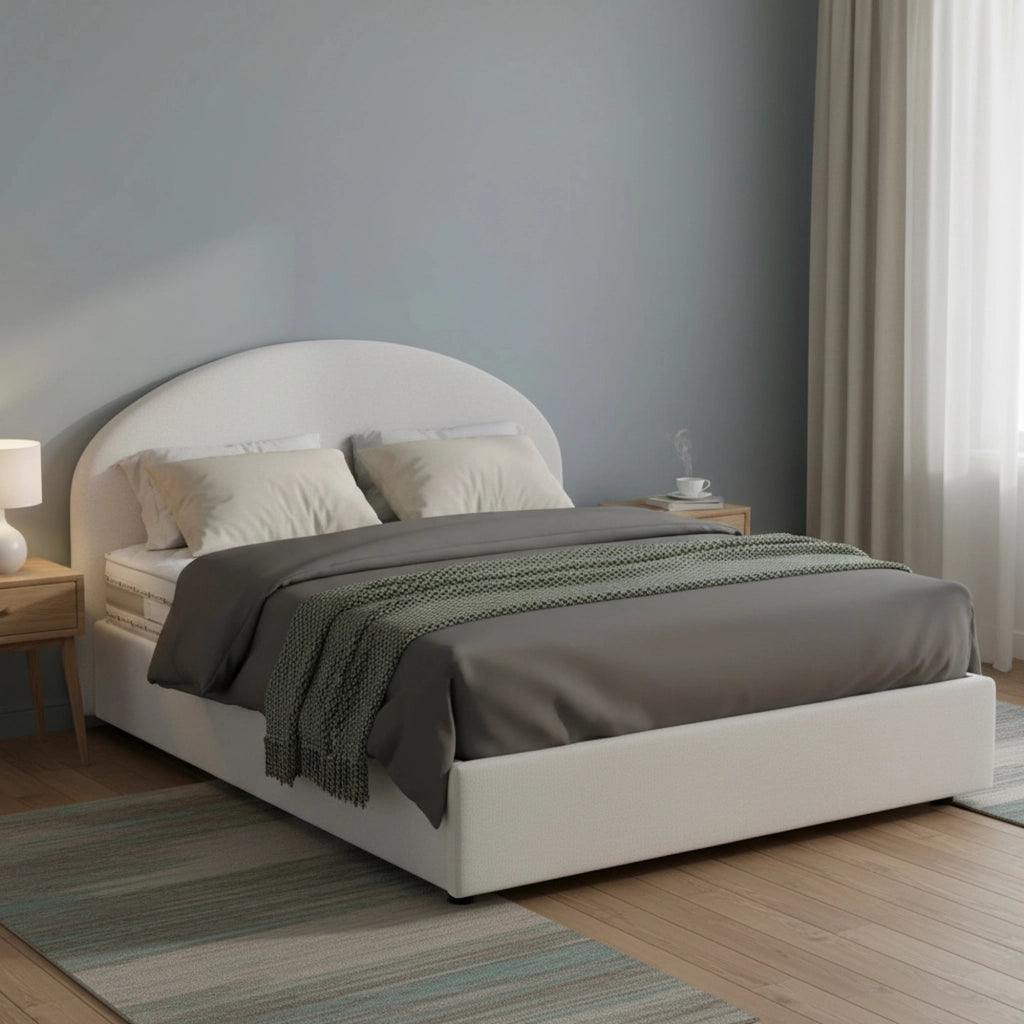 Ambher, Letto Piazza e Mezza Materasso Incluso Made in Italy, Bianco