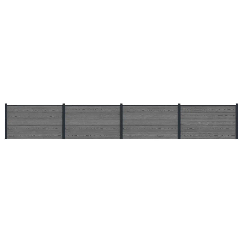 Pannello di Recinzione 4 pcs WPC e Alluminio Grigio 3429441