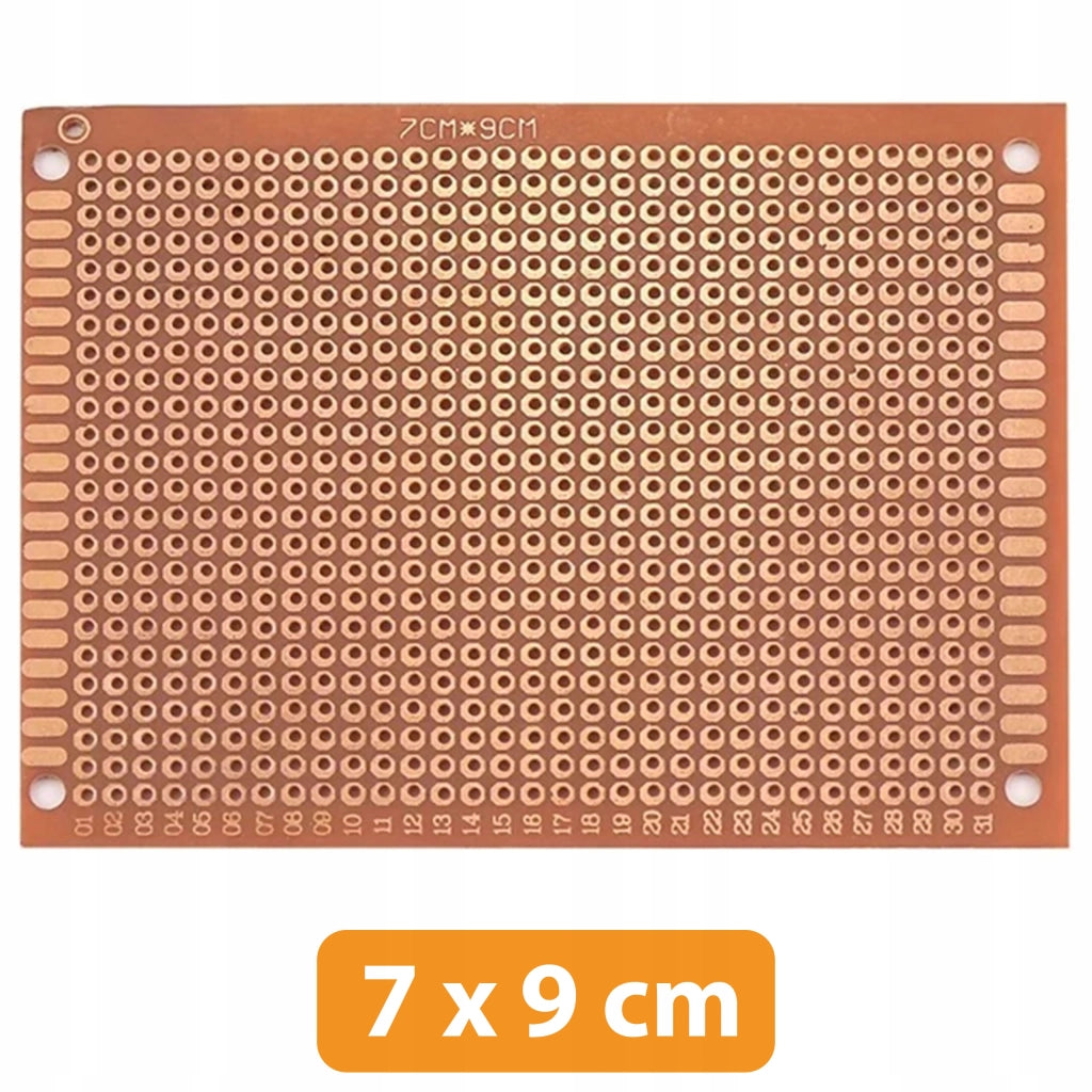 Piastra Prototipo Universale Rosfix 70x90 mm – Montaggio THT, Fori 2,54 mm | Elettronica Saldatura