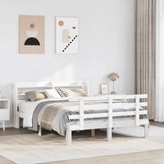 Giroletto con Testiera senza Materasso-Struttura Letto Bianco 140x190 cm 974463