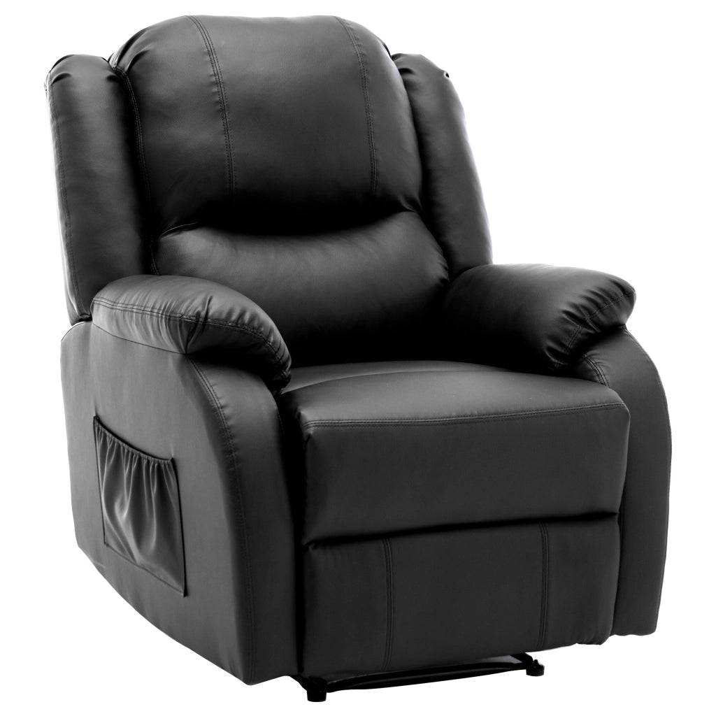 Poltrona reclinabile 80x90x100 cm manuale in pelle PU nera