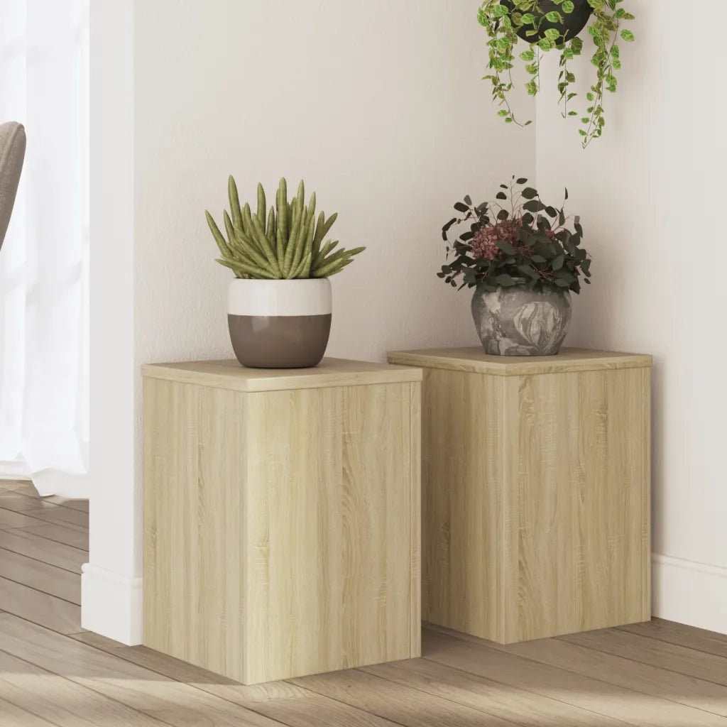vidaXL Supporti per Piante 2 pz Rovere 25x25x35 cm in Multistrato