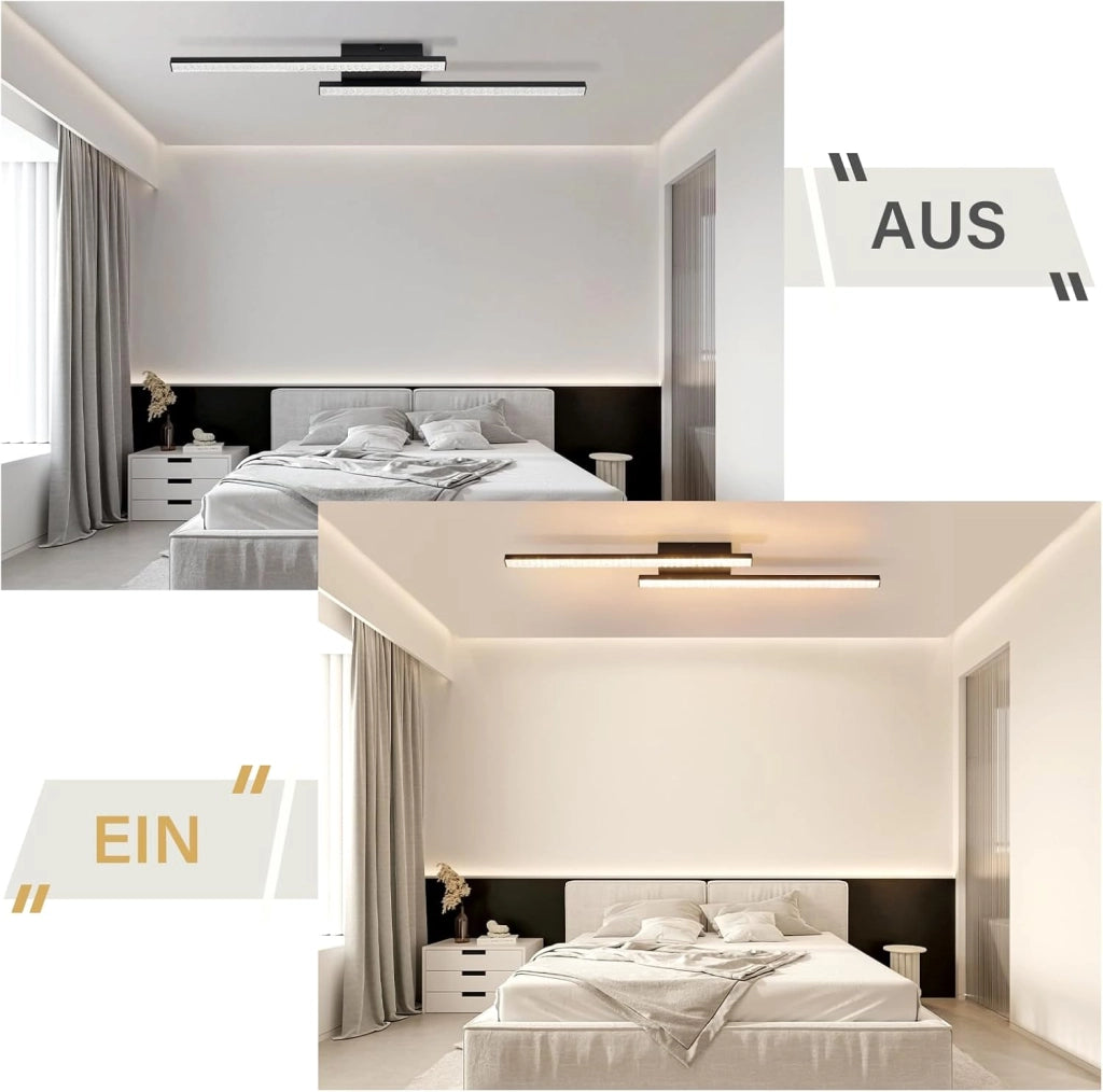 ZMH Lampada da soffitto plafoniera LED 12W nera metallo cristallo luce calda per camera letto corridoio cucina soggiorno