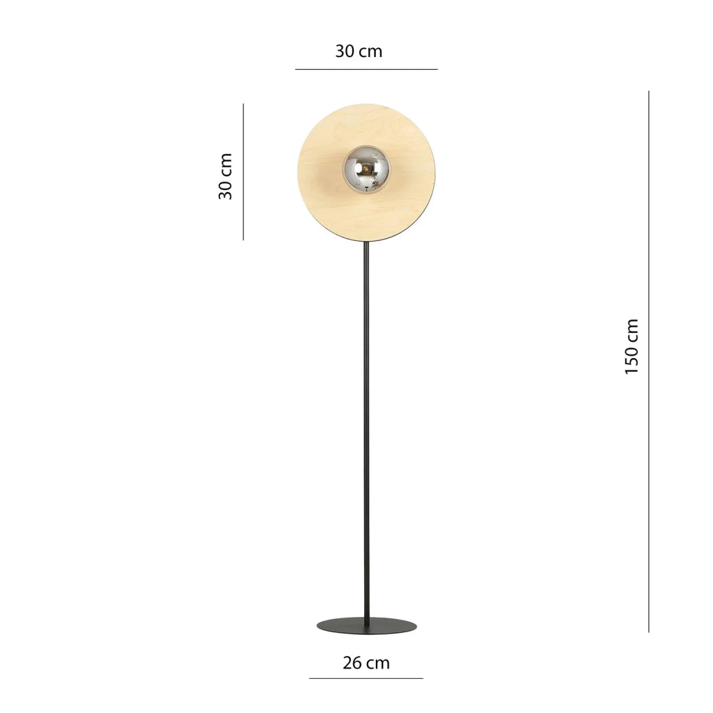 Piantana Moderno Brigid Acciaio Nero Marrone Grigio 1 Luce E14 Ip20