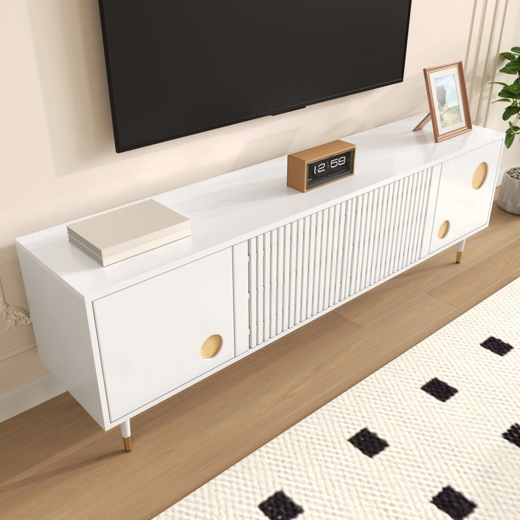 Cassettiera per TV bianca in MDF lunghezza 170 cm