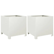 Fioriera rialzata per piante fiori giardino terrazze set da 2 40 x 40 x 40 cm acciaio bianco 02_0038950