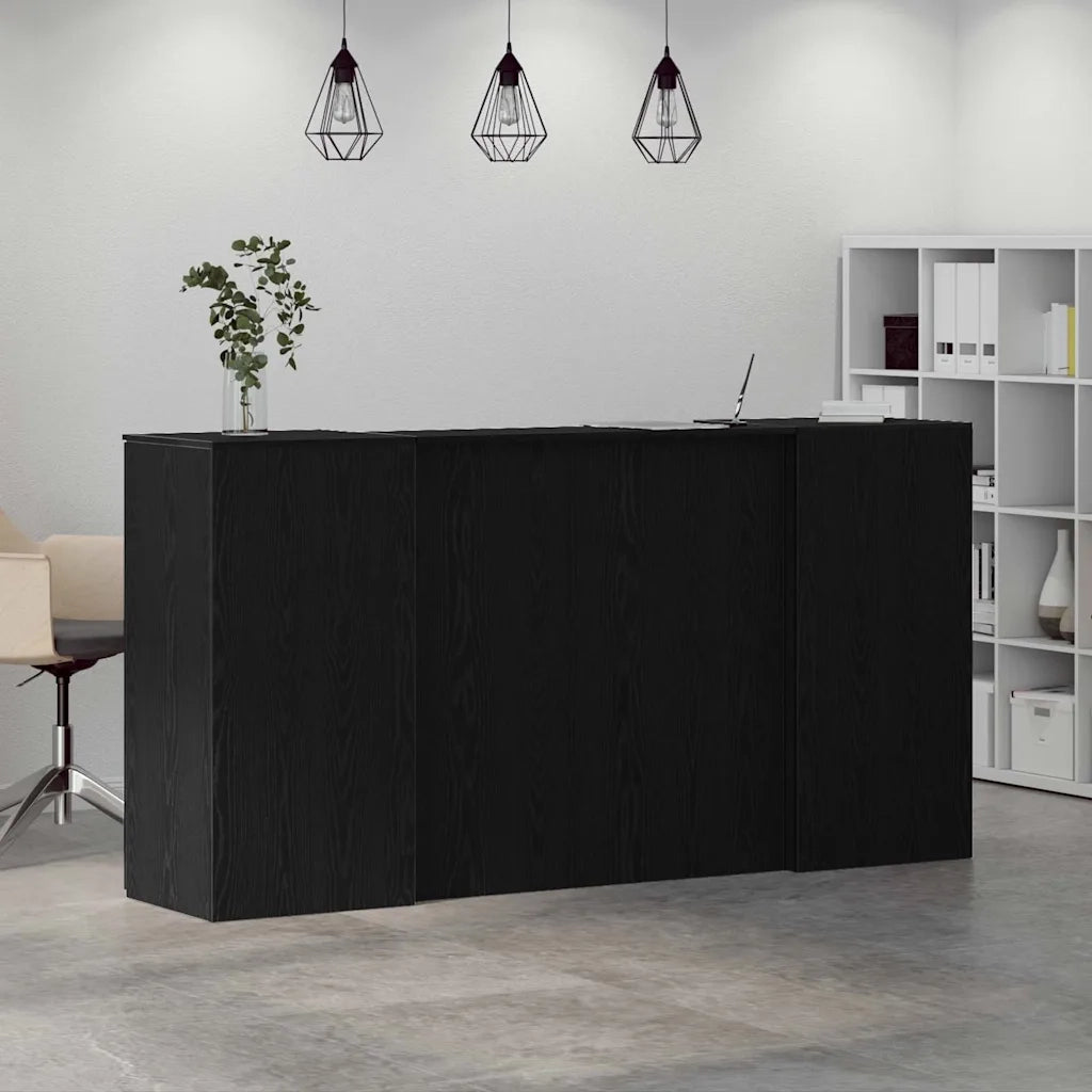 Banco Reception Rovere Nero 200x50x103,5 cm Legno Multistrato 3324215