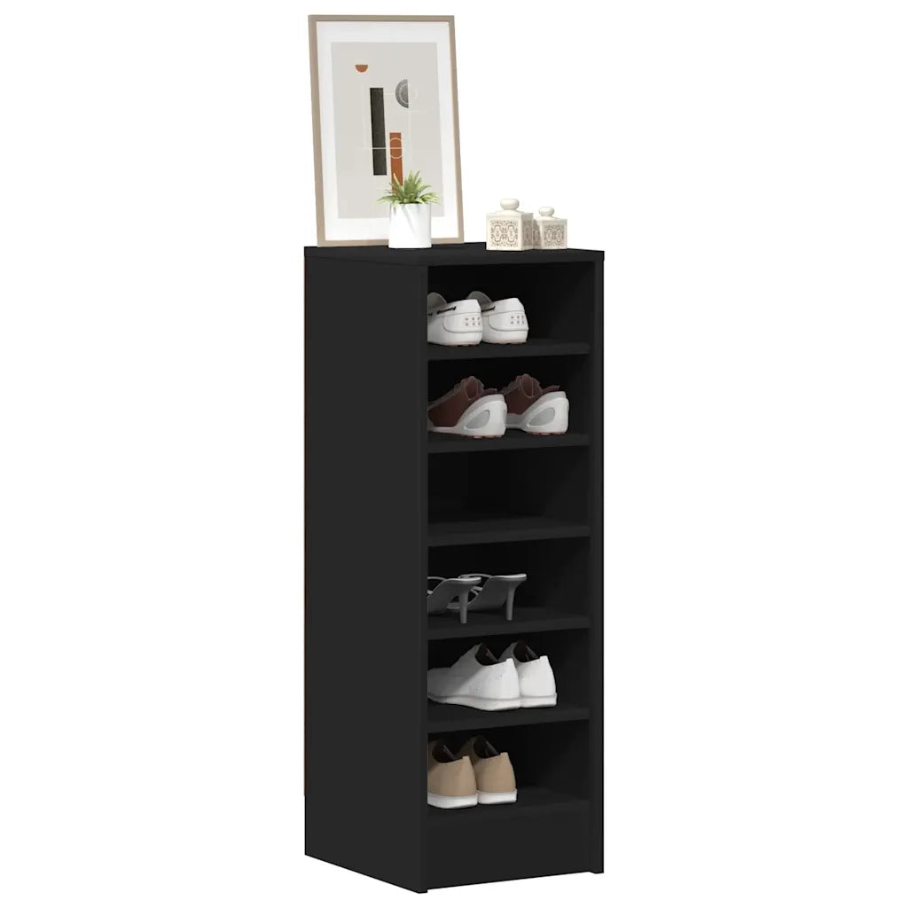 Scarpiera-Scaffale per scarpe Nera 31,5x35x90 cm in Truciolato