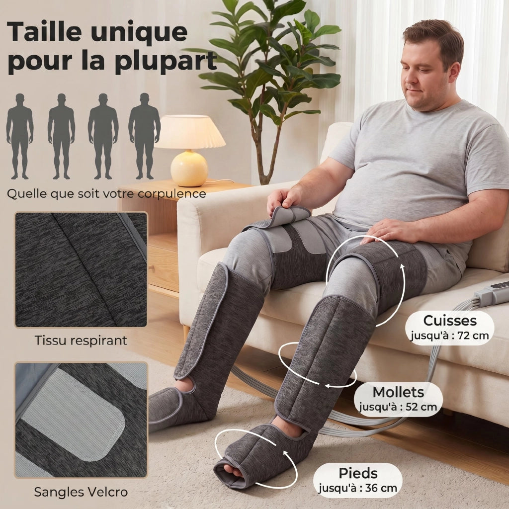 Masseur de Jambes, Compression Mollets Genoux Pieds avec Chaleur