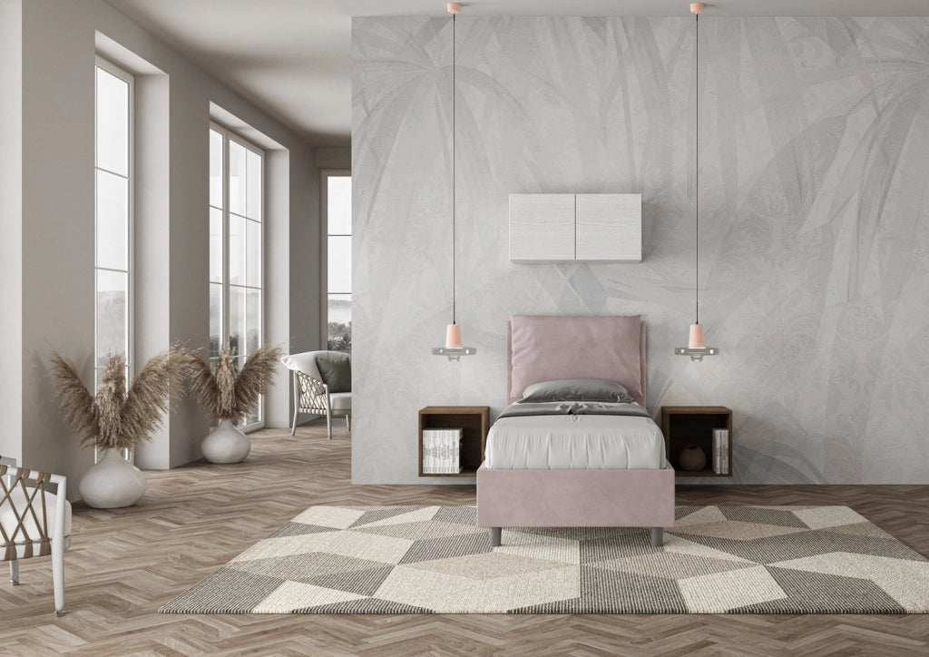 Letto Singolo 80x210 cm con Rete e Contenitore Antea Glicine