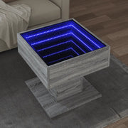 Tavolino Salotto con LED Grigio Sonoma 50x50x45 cm Multistrato 847530