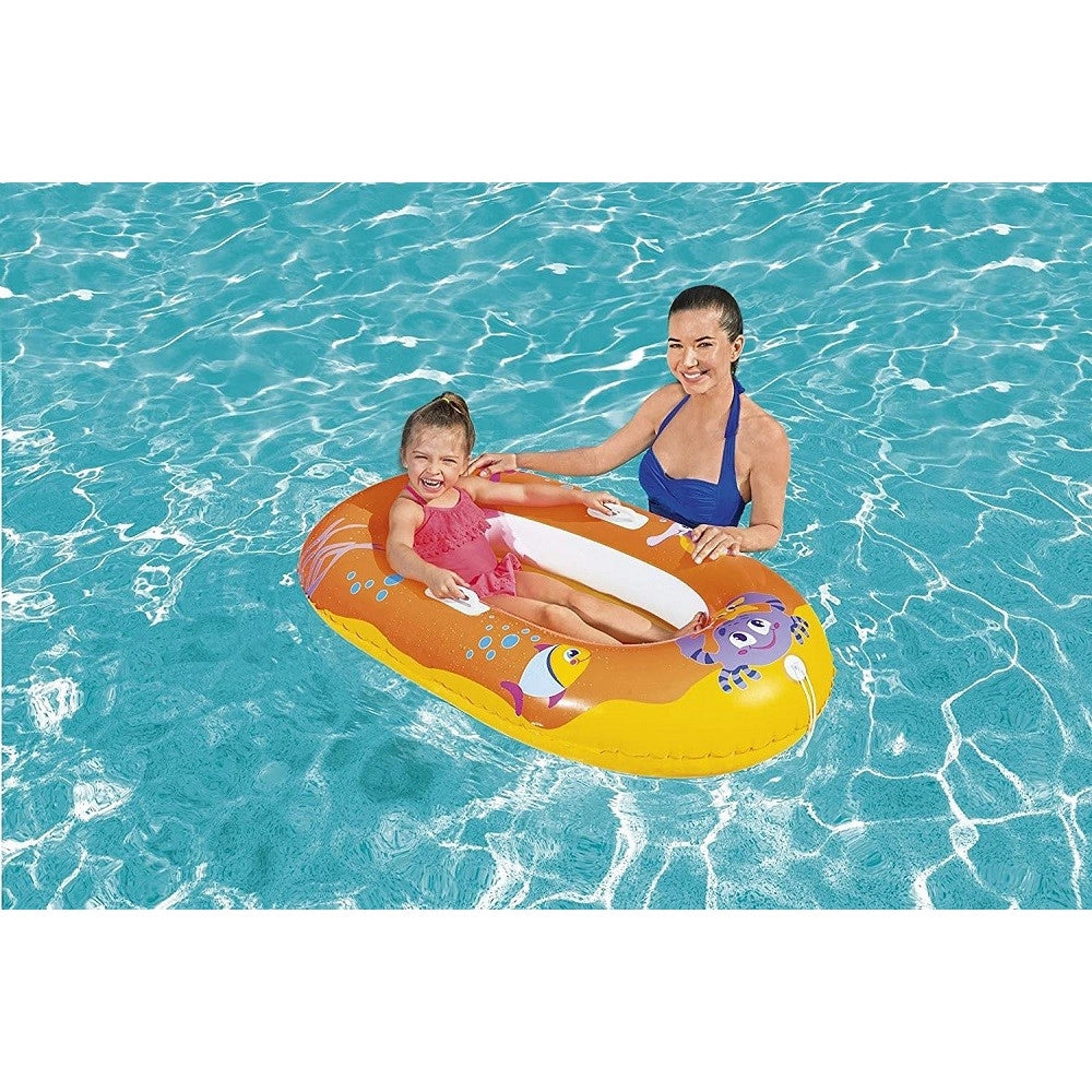 Trade Shop - Canotto Gonfiabile Per Bambini Granchio Felice Pesci 119 X 79 Cm 2 Colori 34009 -