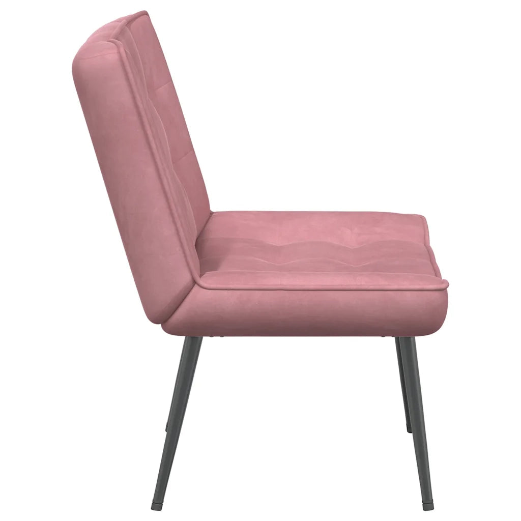 Poltrona Relax 64x74x84 cm Rosa in Velluto 4012320