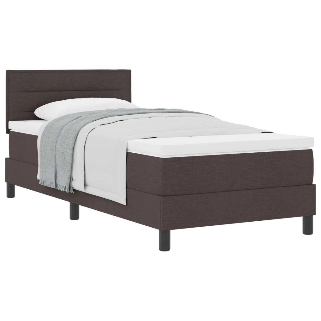 Letto a molle con testiera Marrone Scuro 90 x 190 cm Tessuto 3338576