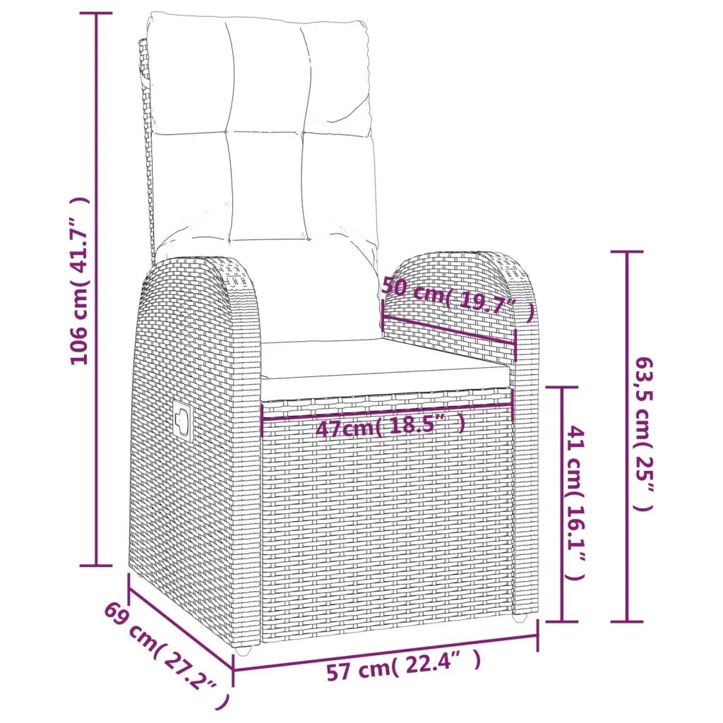 Set da Pranzo da Giardino 11 pz con Cuscini in Polyrattan Nero