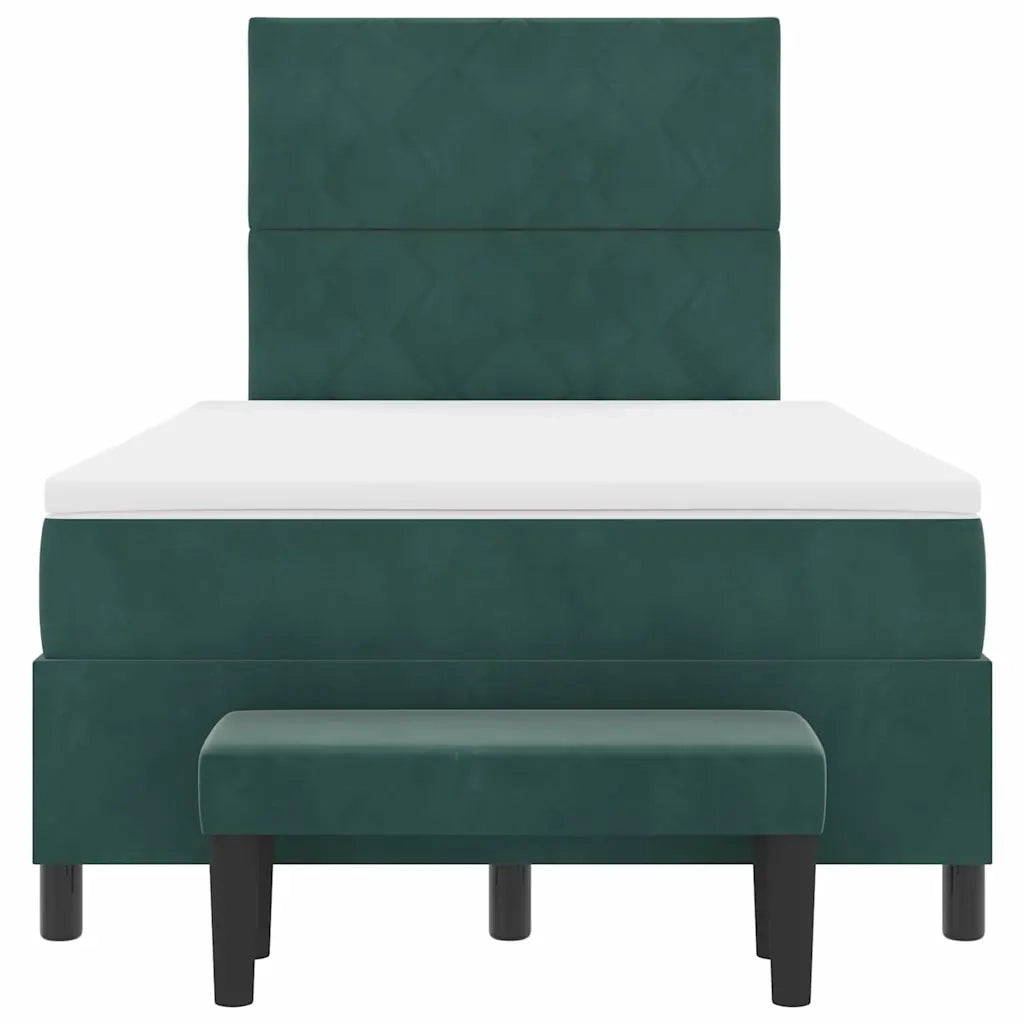 Letto a molle con materasso Verde scuro 120 x 200 cm Velluto 3344573