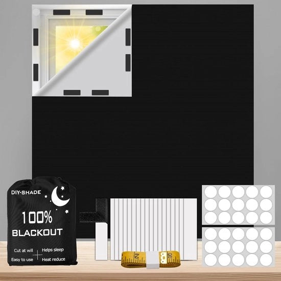 Rolgordino oscurante, Senza foratura, 300 x 145 cm, Veranda oscurante portatile, 100% oscuramento finestra, Tela oscurante inclusa 30 ml di colla a nane.