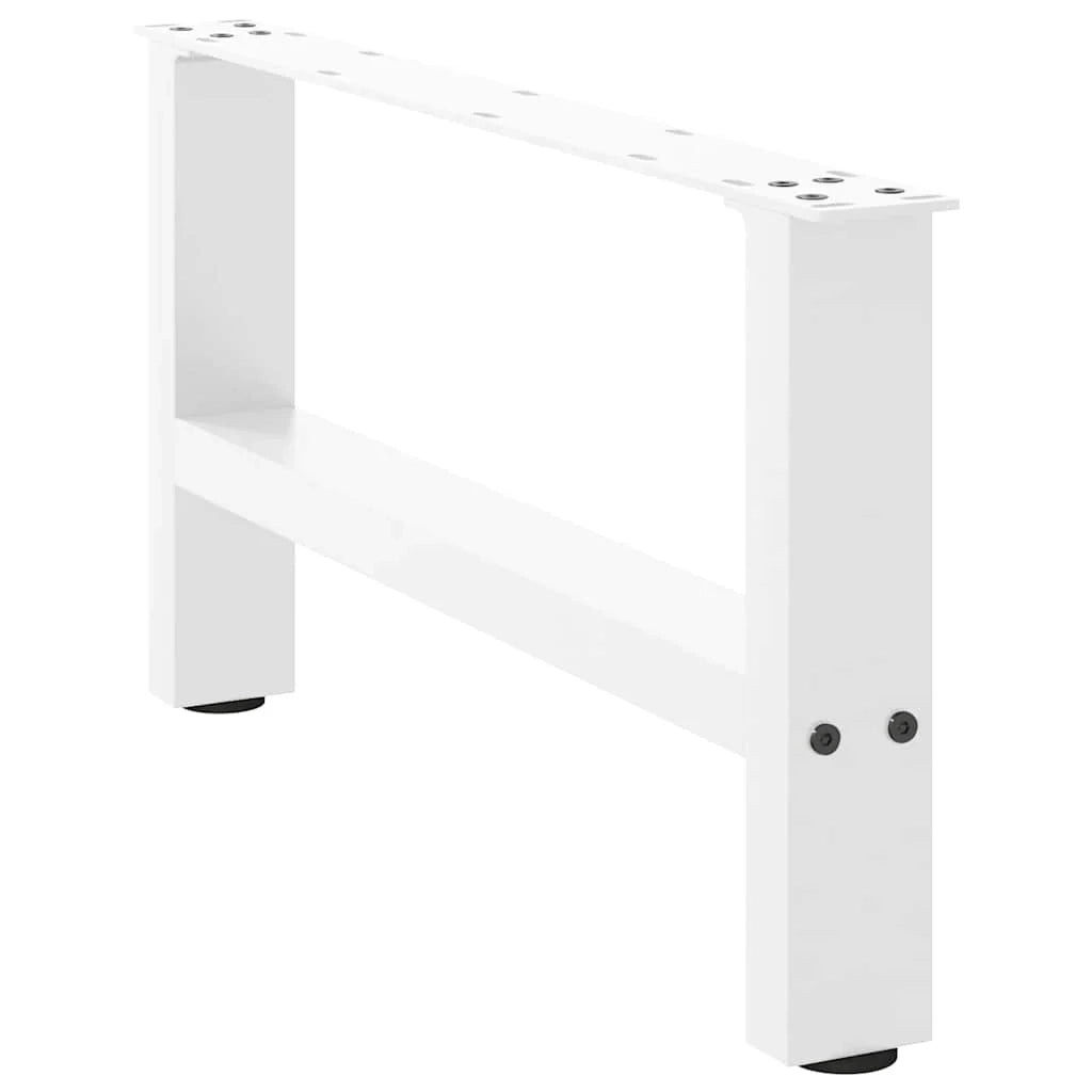 Set di 2 gambe quadrate per tavolino da caffè 60 x 30 cm con piedini regolabili design moderno in acciaio bianco 02_0057505
