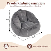 POLTRONA Sacco con schienale ergonomico in corduroy grigio