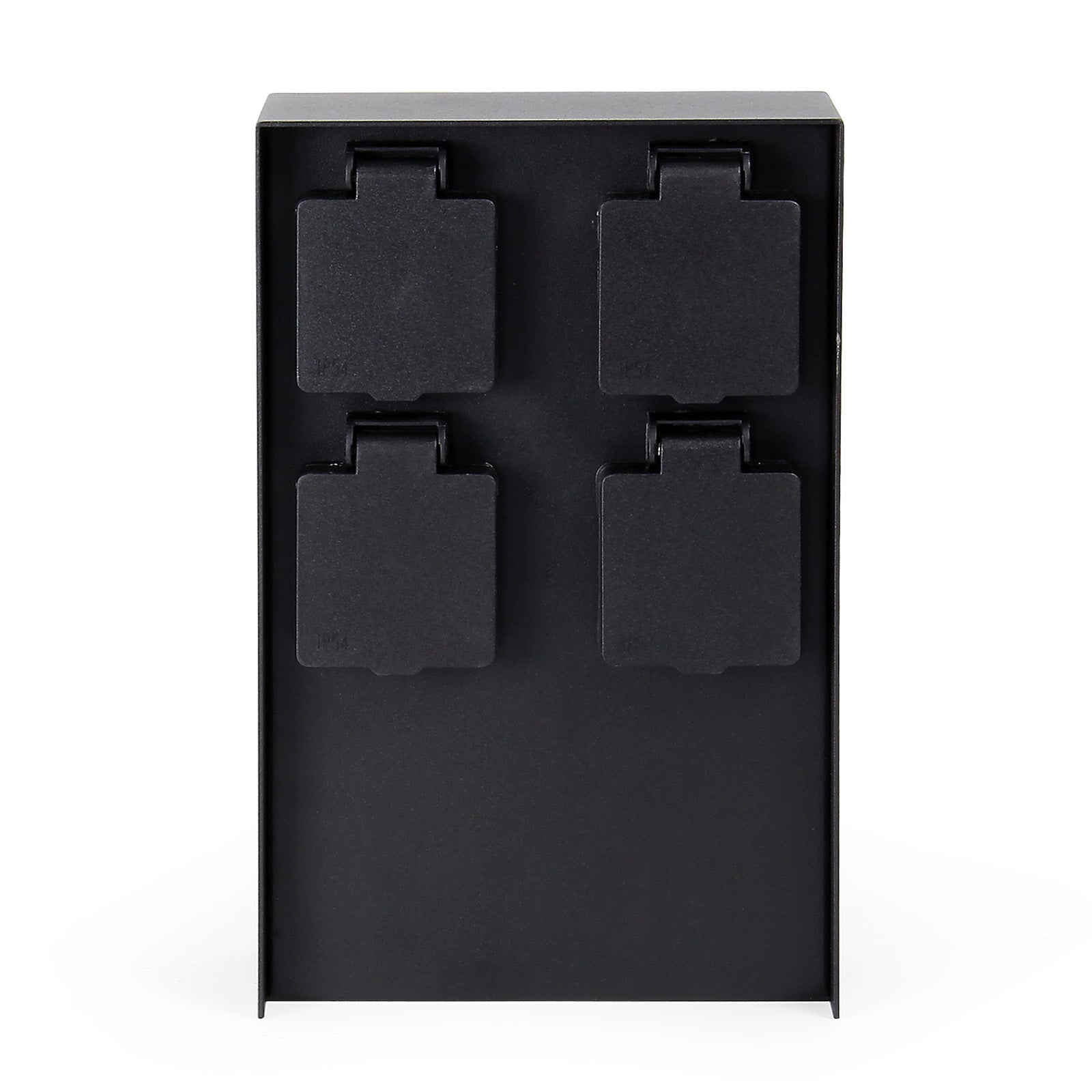 Presa multipla da giardino nera rettangolare con protezione IP44 Colonna a 4 prese per esterno