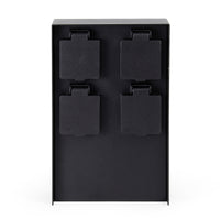 Presa multipla da giardino nera rettangolare con protezione IP44 Colonna a 4 prese per esterno