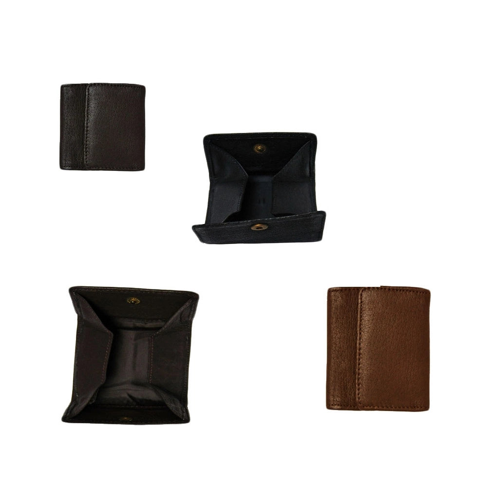 Trade Shop - Portamonete Soffietto Tinta Unita In Eco Pelle Porta Monete Borsellino Wallet -