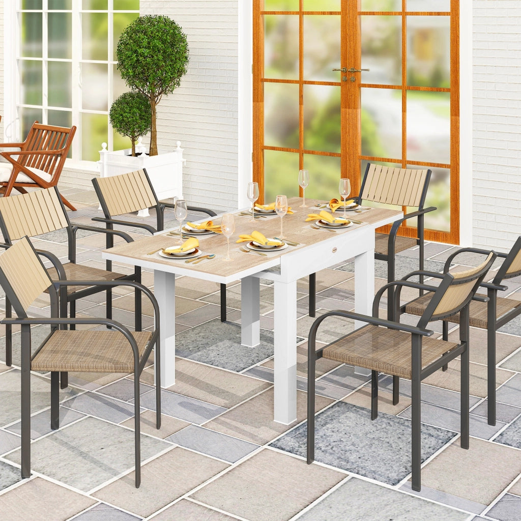 Tavolo da pranzo allungabile per giardino esterno 6 persone ¨C Xylo ¨C Telaio alluminio 60x80x75cm