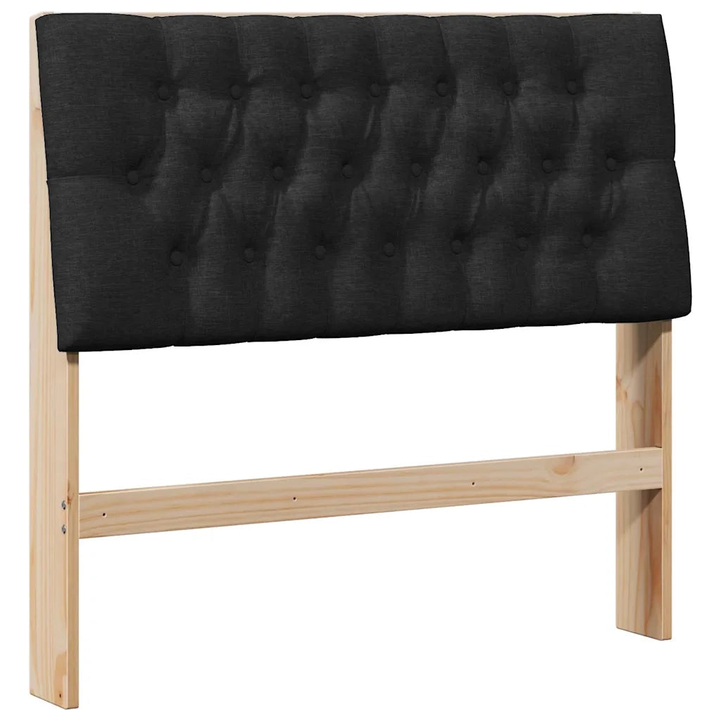 Testiera imbottita Nero 100 cm Pino massello 879356