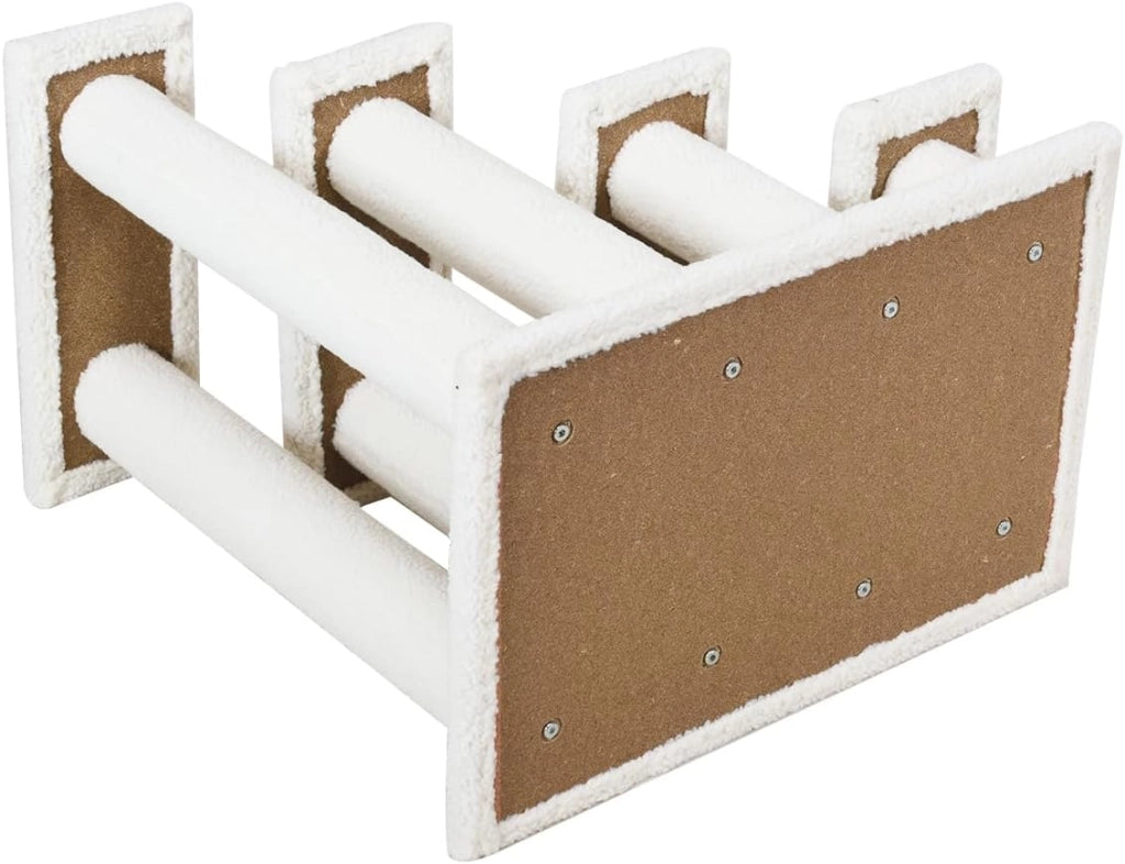 Scala per gatti a 4 livelli, scala per gatti fino a 25 kg, scala per cani, albero da arrampicata per gatti, 61 x 41 x 60 cm (bianco)